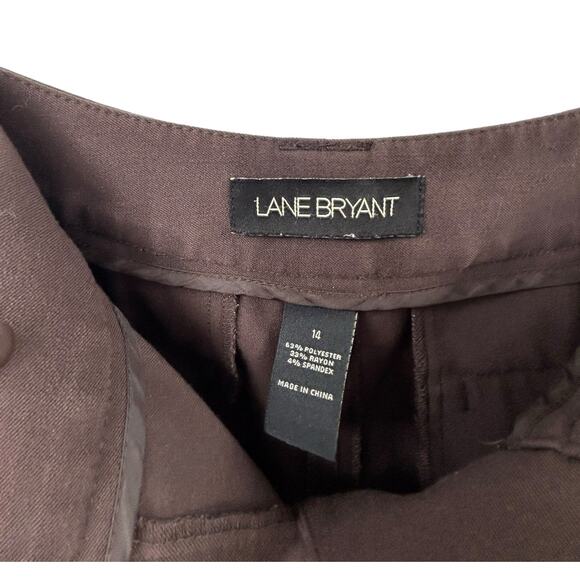 Lane Bryant Women’s Brown Flat Front Stretch Cropped Capri Pants‎ Size 14 - Picture 3 of 7